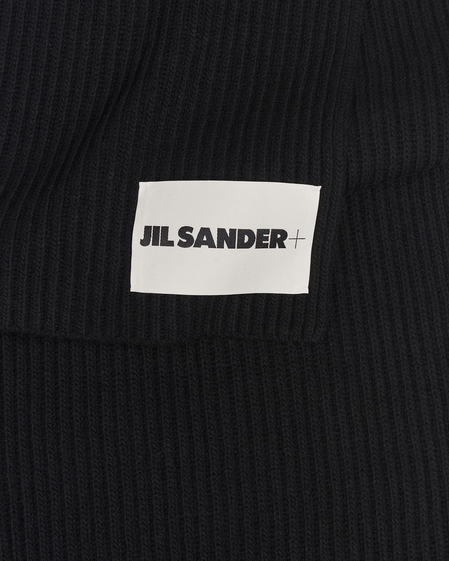 Uomini | Jil Sander Merino Wool Rib Scarf Black | Jil Sander | Merino Wool Rib Scarf Black