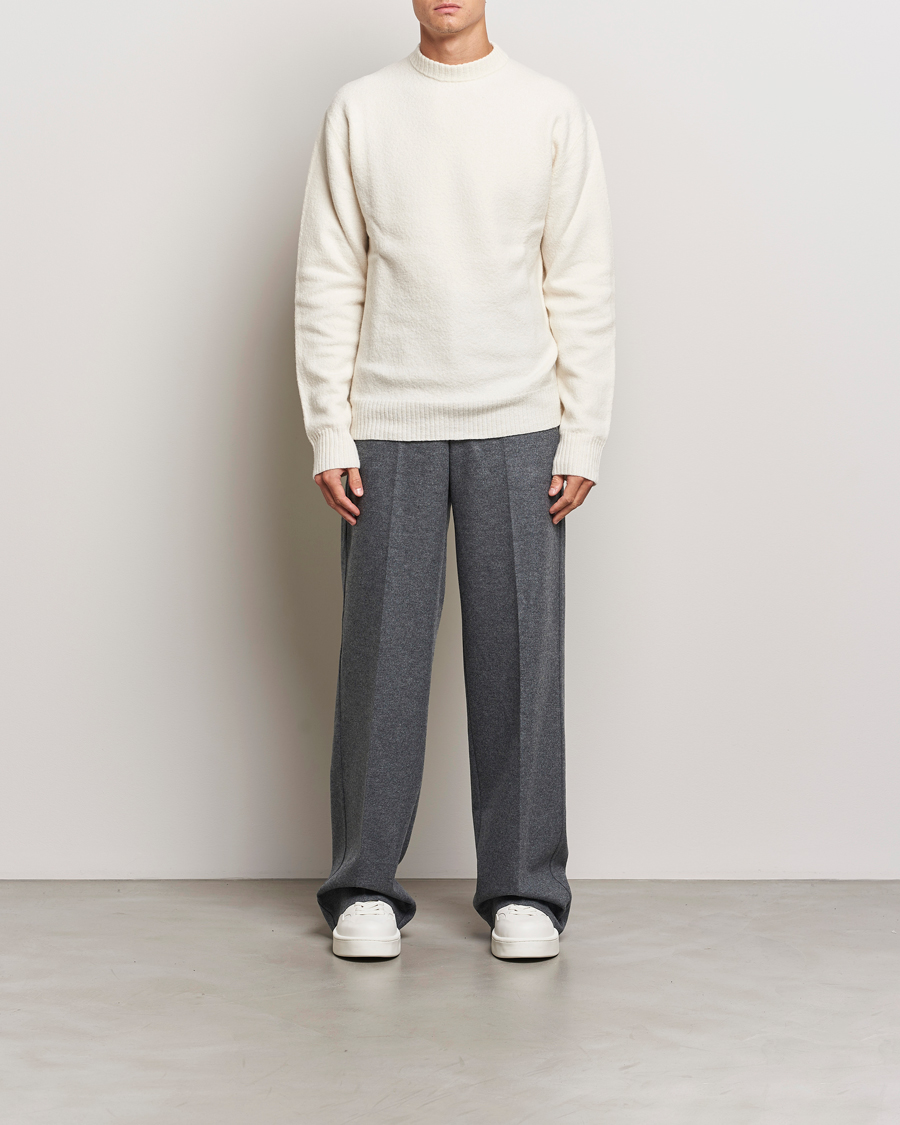 Uomini | Pantaloni | Jil Sander | Wool Flannel Pants Grey Melange