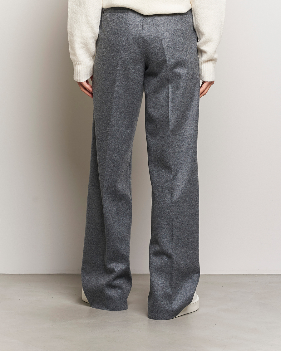 Uomini | Pantaloni | Jil Sander | Wool Flannel Pants Grey Melange