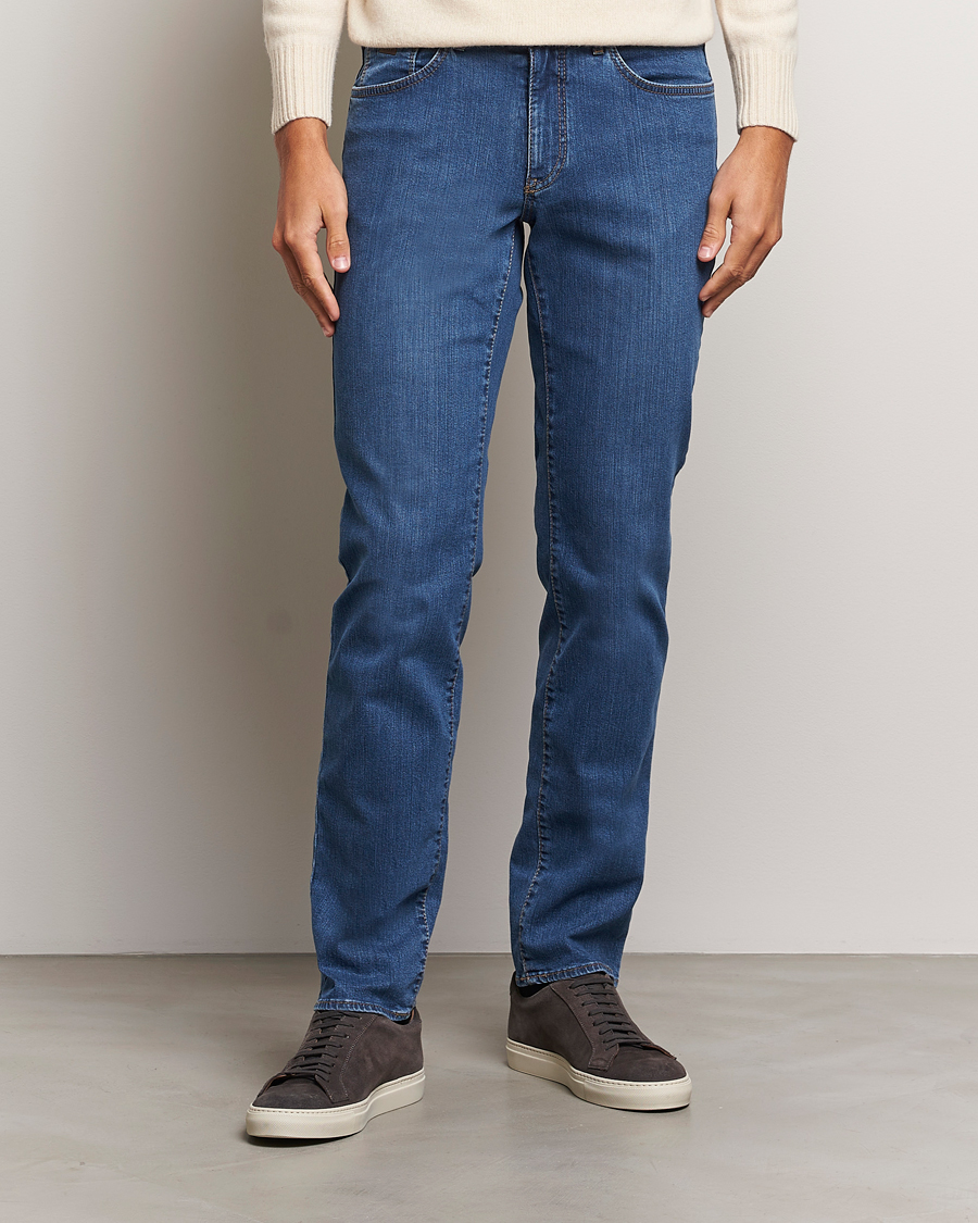 Uomini | Pantaloni | Brax | Cadiz Premium Flex Denim Blue Used