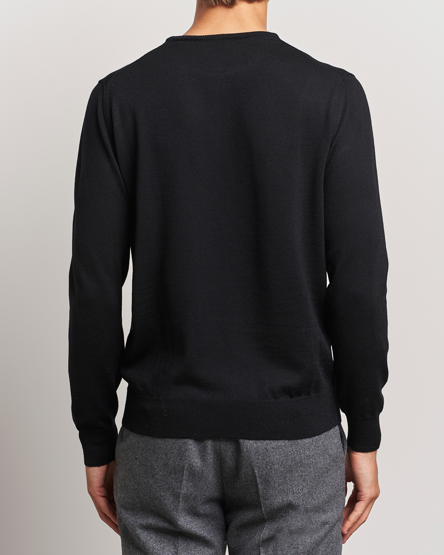Uomini | Maglieria | Morgano | Extra Fine Merino Wool Crewneck Black