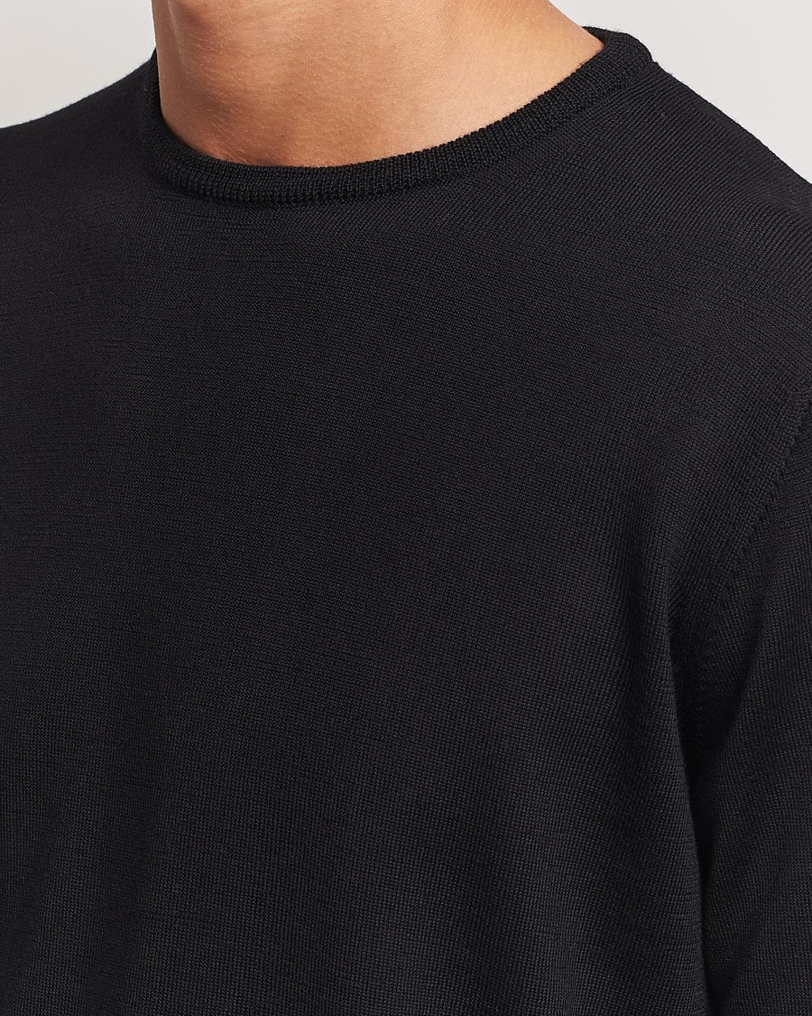 Uomini | Maglieria | Morgano | Extra Fine Merino Wool Crewneck Black