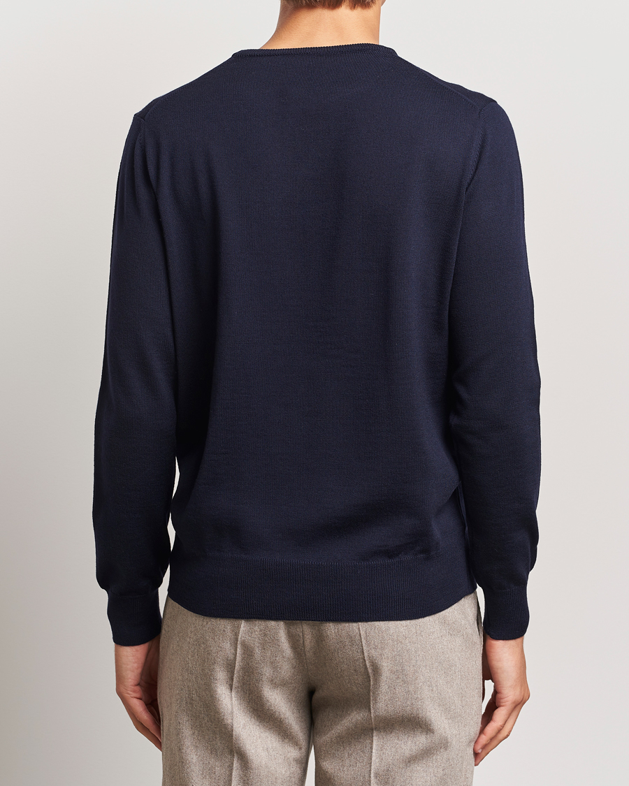 Uomini | Maglieria | Morgano | Extra Fine Merino Wool Crewneck Navy