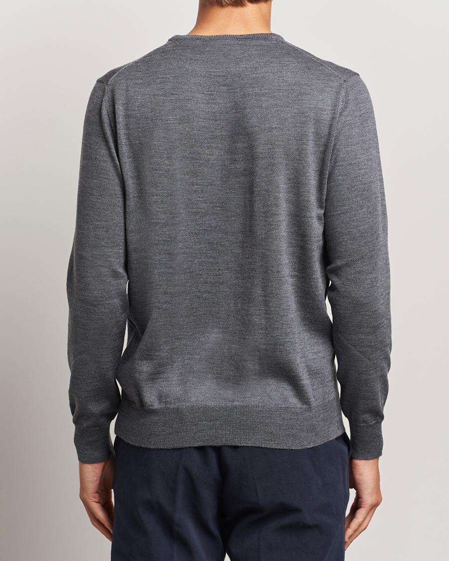 Uomini | Maglieria | Morgano | Extra Fine Merino Wool Crewneck Mid Grey