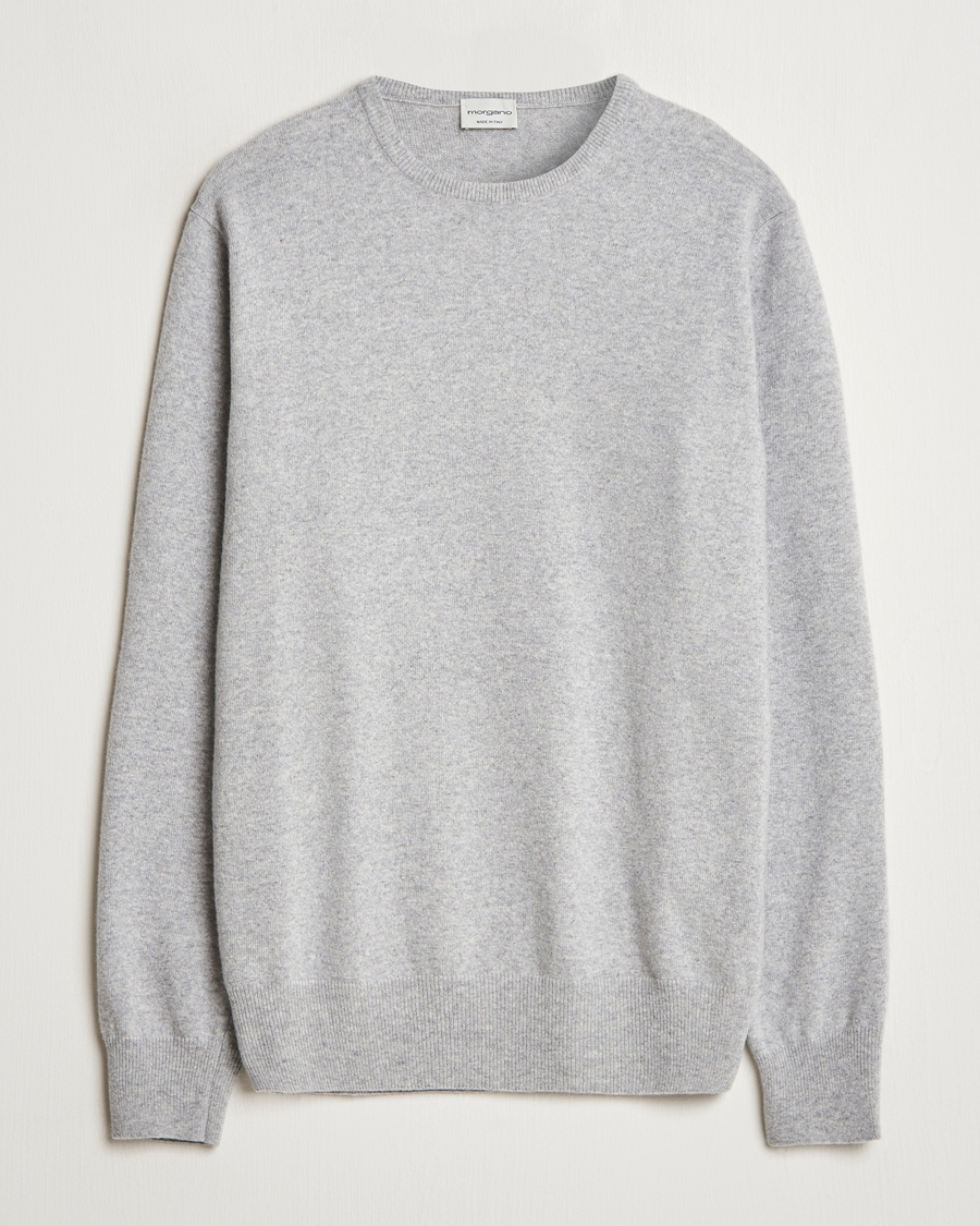 Uomini | Maglieria | Morgano | Wool/Cashmere Crewneck Mid Grey