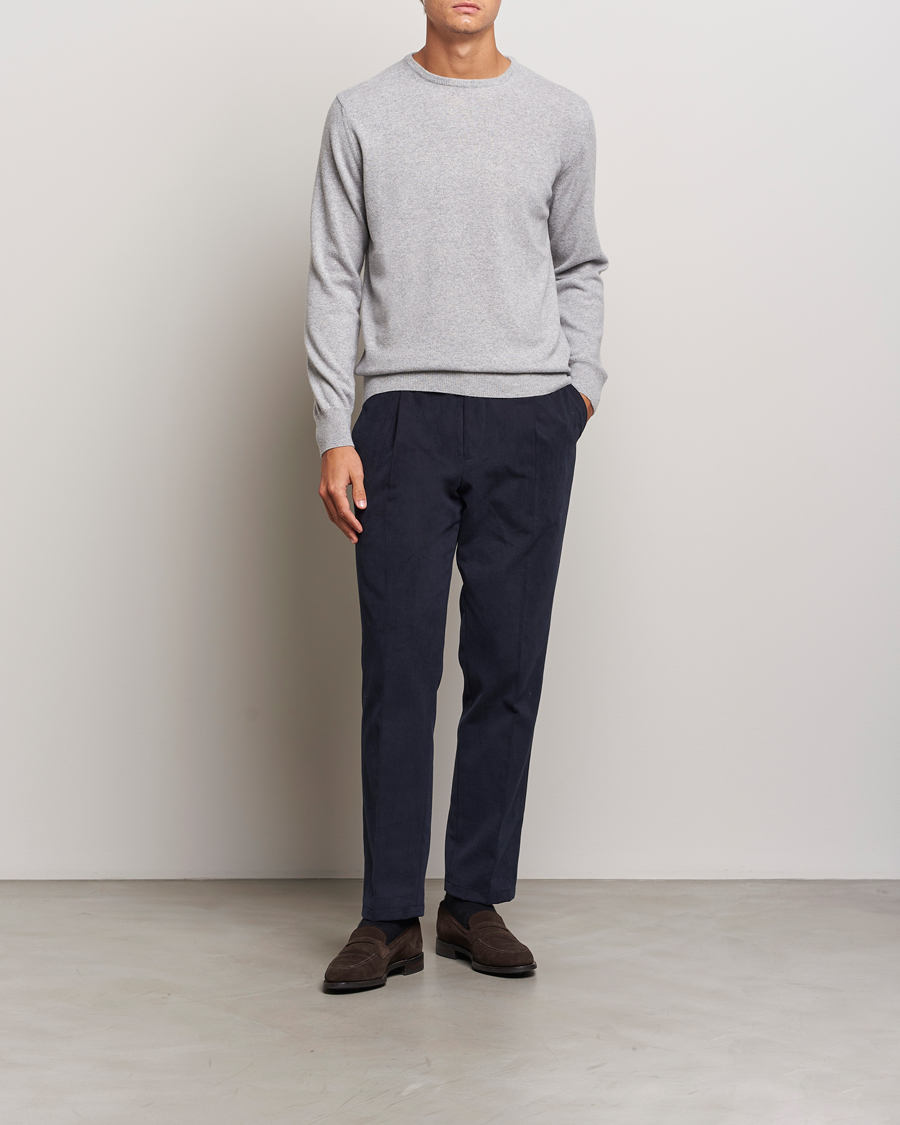 Uomini | Maglieria | Morgano | Wool/Cashmere Crewneck Mid Grey