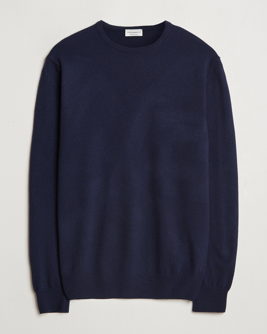 Uomini | Maglieria | Morgano | Wool/Cashmere Crewneck Navy