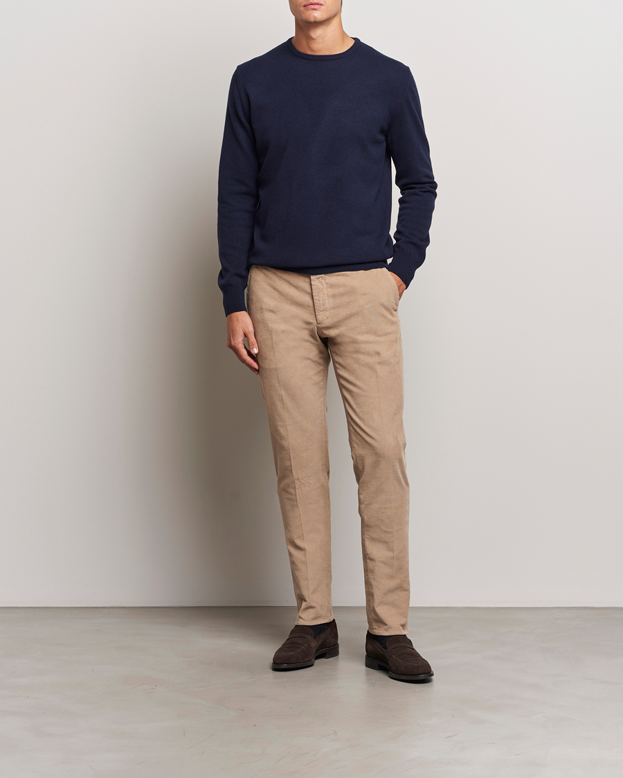 Uomini | Maglieria | Morgano | Wool/Cashmere Crewneck Navy