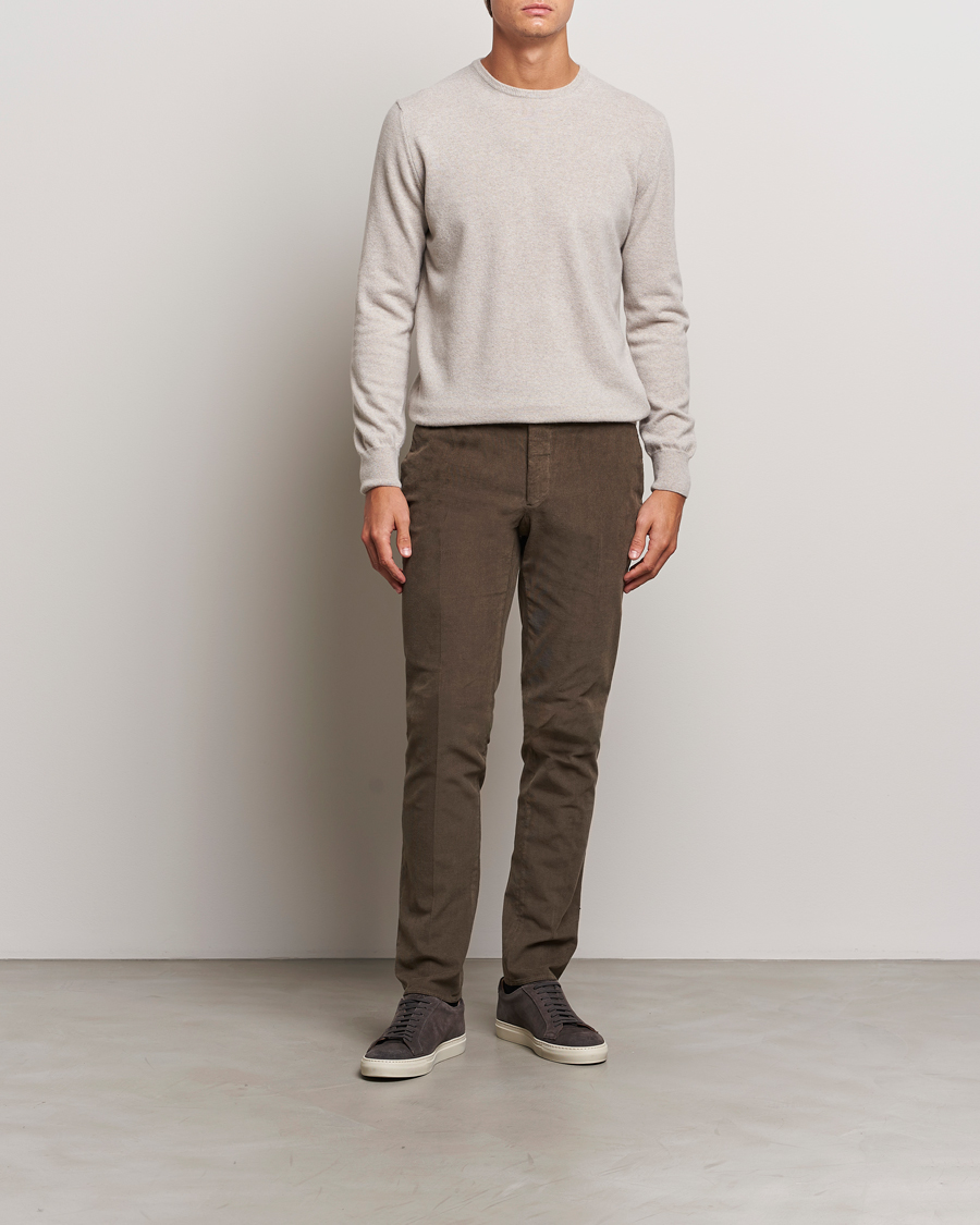 Uomini | Maglieria | Morgano | Wool/Cashmere Crewneck Beige