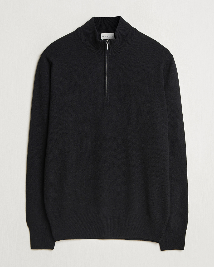Uomini | Maglieria | Morgano | Wool/Cashmere Half-Zip Black