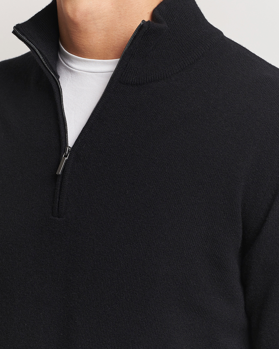 Uomini | Maglieria | Morgano | Wool/Cashmere Half-Zip Black