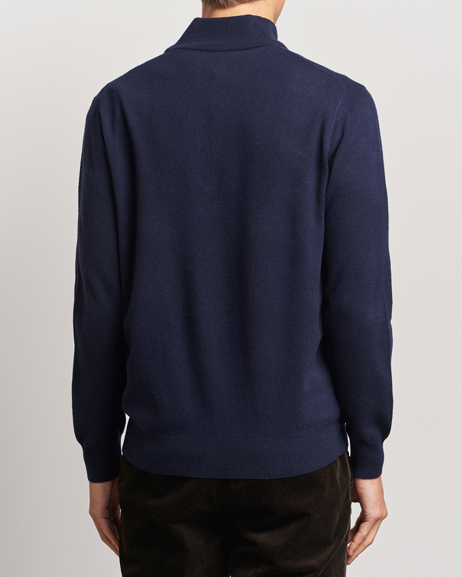 Uomini | Maglieria | Morgano | Wool/Cashmere Half-Zip Navy