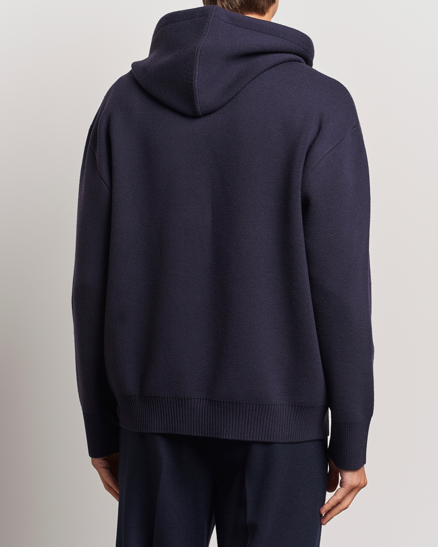 Uomini | Maglieria | Lanvin | Merino Full Zip Hoodie Japanese Ink