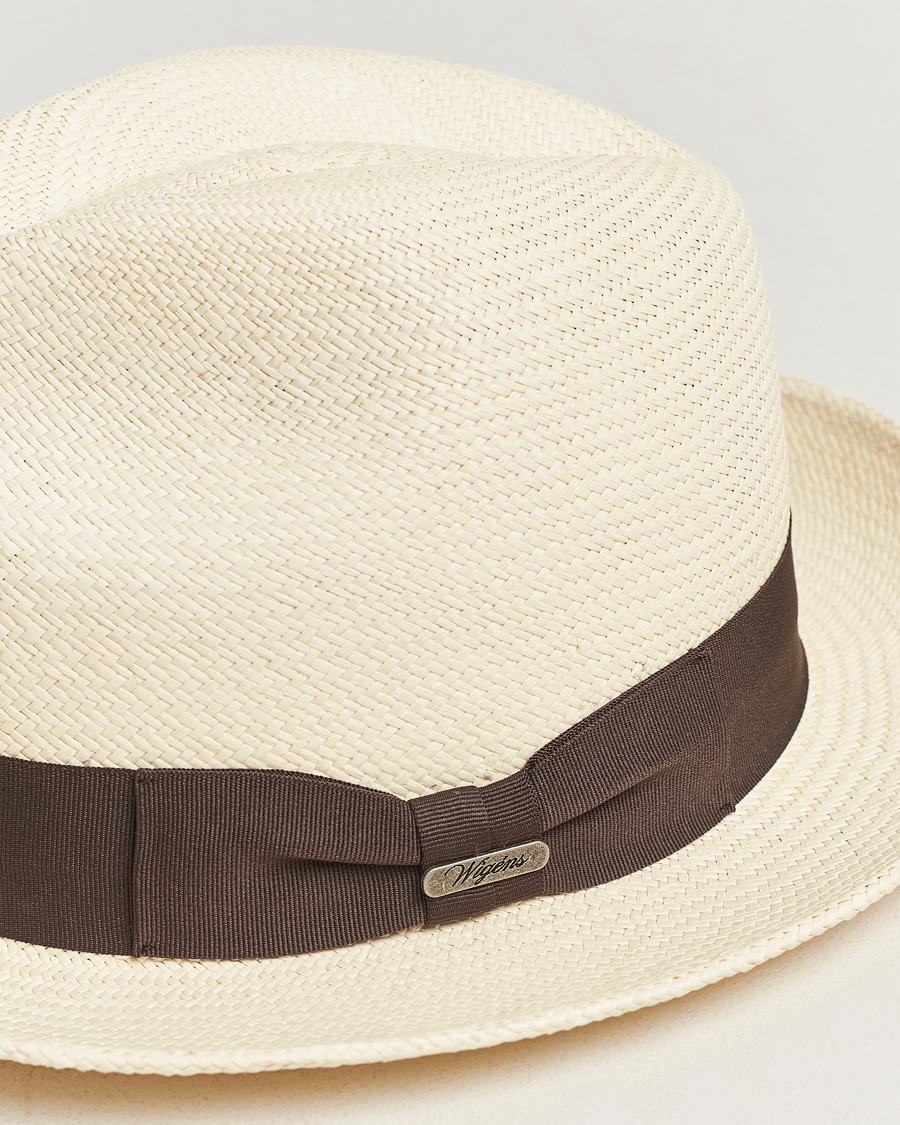 Uomini | Cappelli & Berretti | Wigéns | Trilby Panama Hat White/Dark Brown