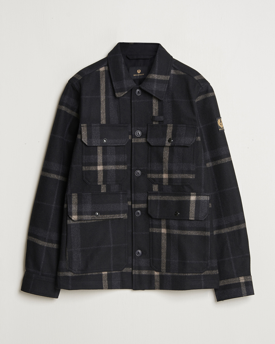 Uomini | Giacche | Belstaff | Forge Checked Wool Jacket Charcoal