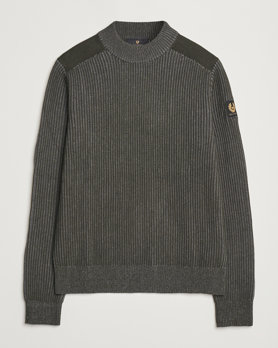 Uomini | Maglieria | Belstaff | Stanley Cotton/Wool Mock Neck Tile Green