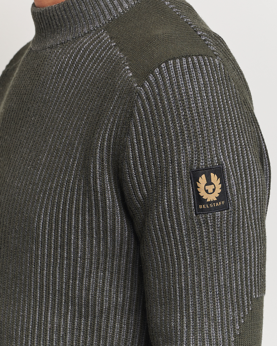 Uomini | Maglieria | Belstaff | Stanley Cotton/Wool Mock Neck Tile Green