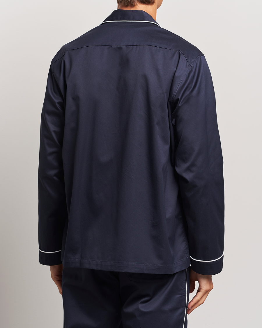 Uomini | Accappatoi & Pigiami | Tekla | Sateen Pyjama Shirt Chelsea Navy