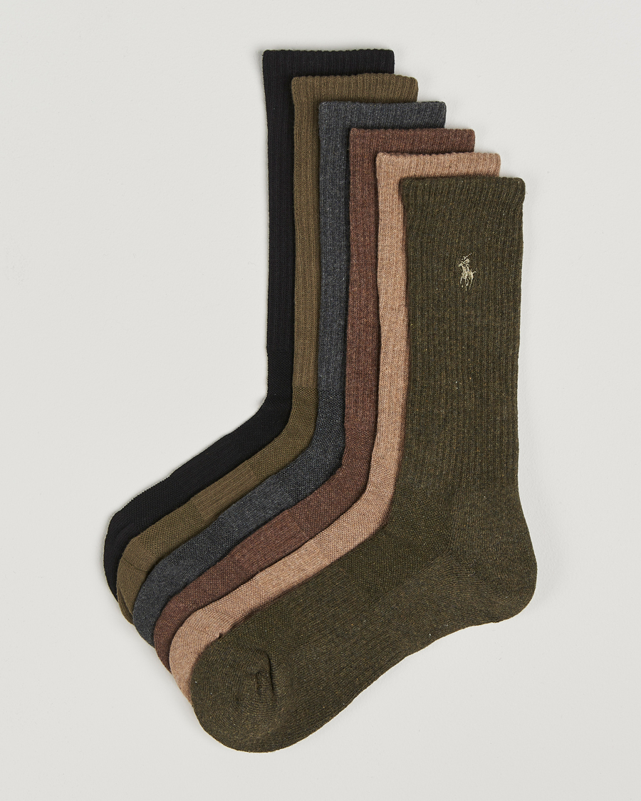Uomini | Biancheria intima | Polo Ralph Lauren | Polo Ralph Lauren6-Pack Performance Crew SocksBrown