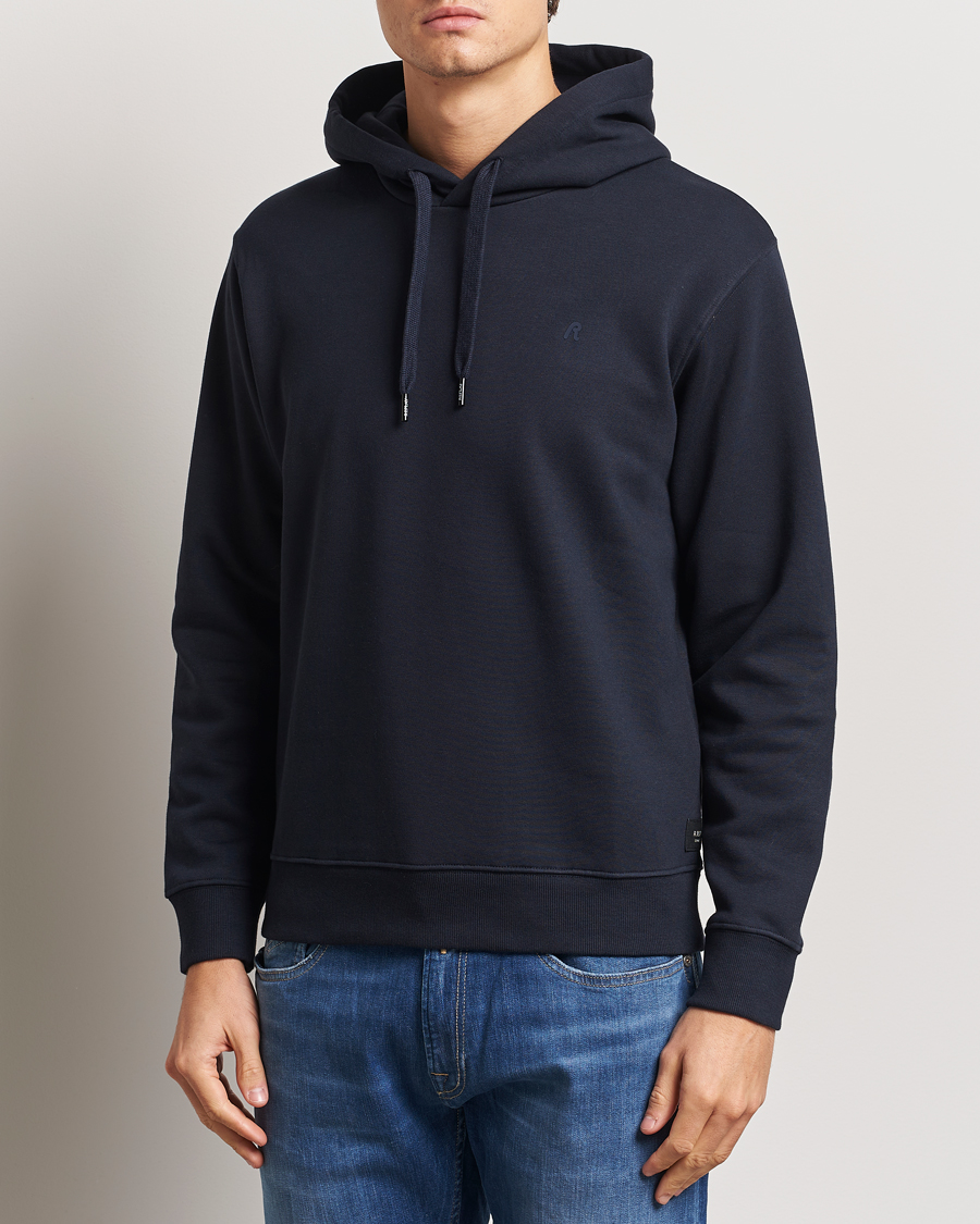 Uomini | Maglieria | Replay | Tonal Logo Hoodie Navy