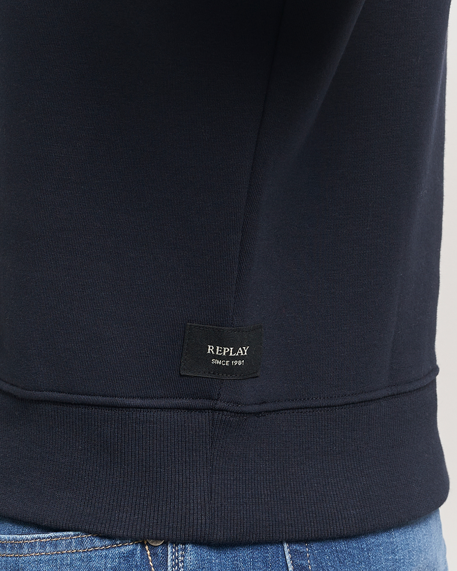 Uomini | Maglieria | Replay | Tonal Logo Hoodie Navy