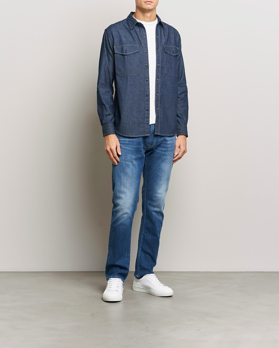 Uomini | Camicie | Replay | Denim Shirt Dark Blue