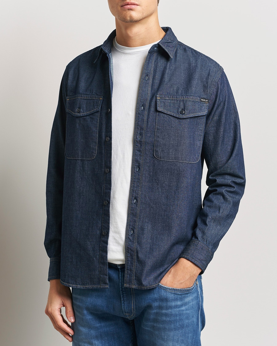 Uomini | Camicie | Replay | Denim Shirt Dark Blue