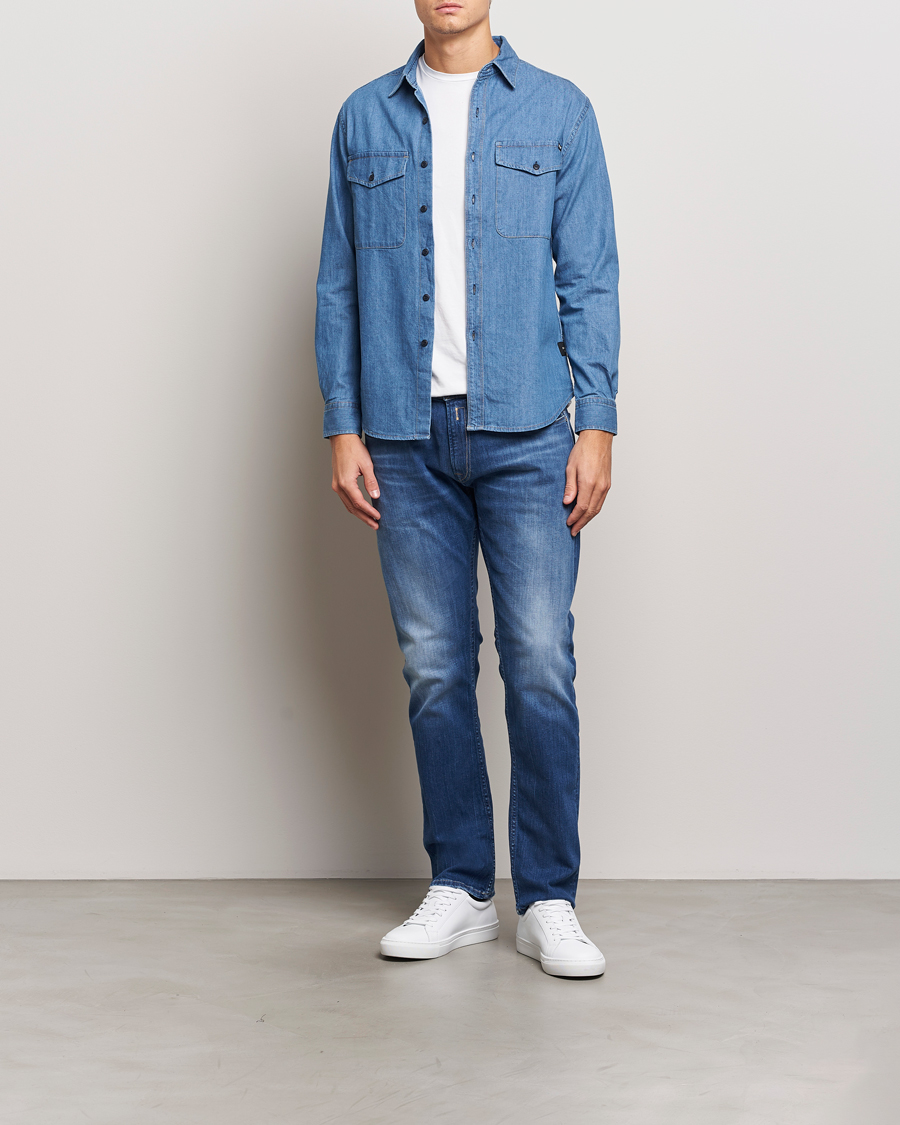 Uomini | Camicie | Replay | Denim Shirt Medium Blue