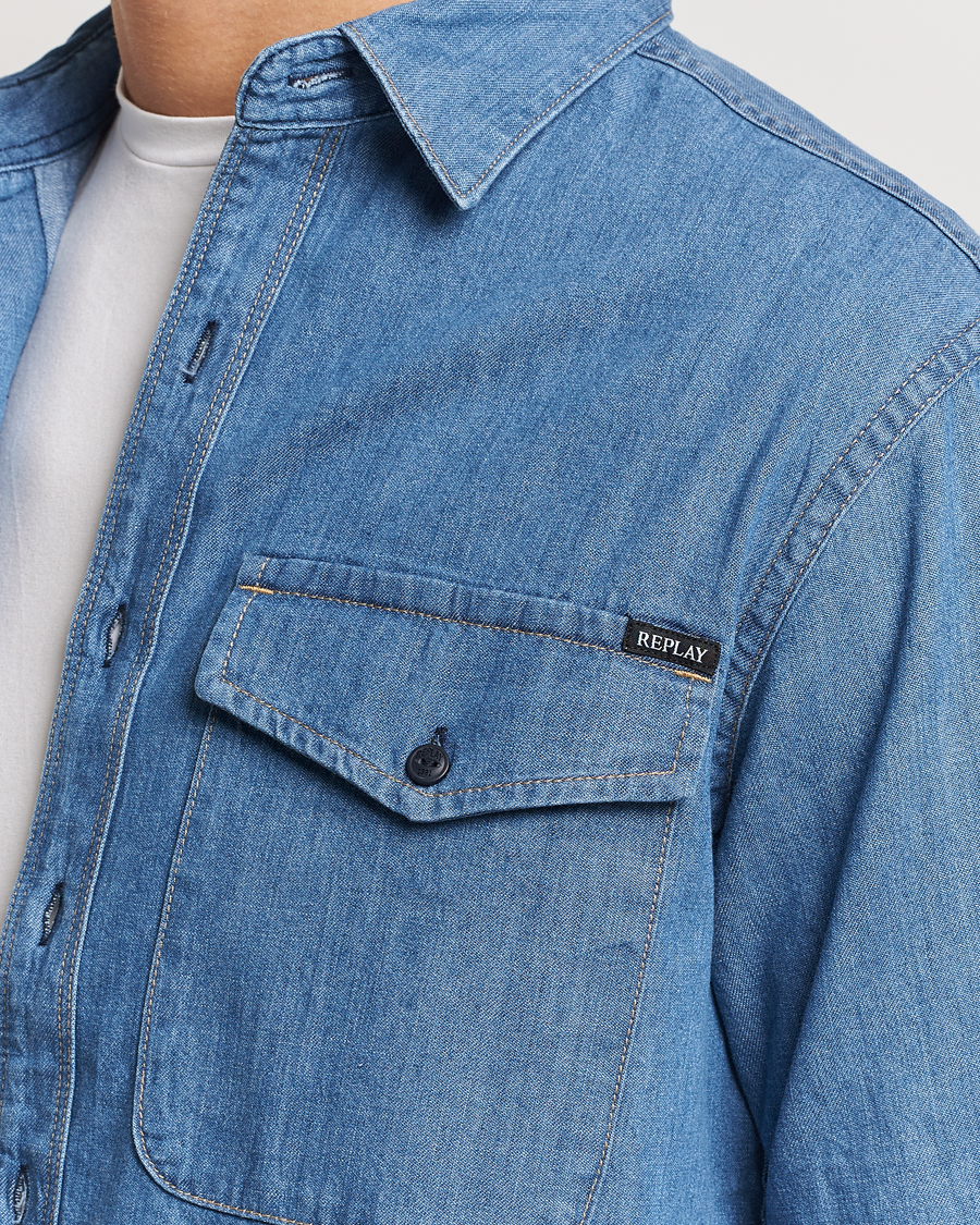 Uomini | Camicie | Replay | Denim Shirt Medium Blue