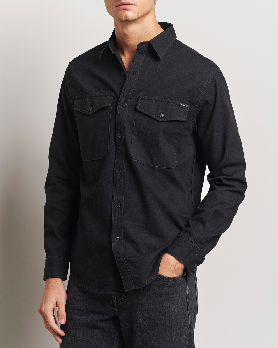 Uomini | Camicie | Replay | Denim Shirt Washed Black