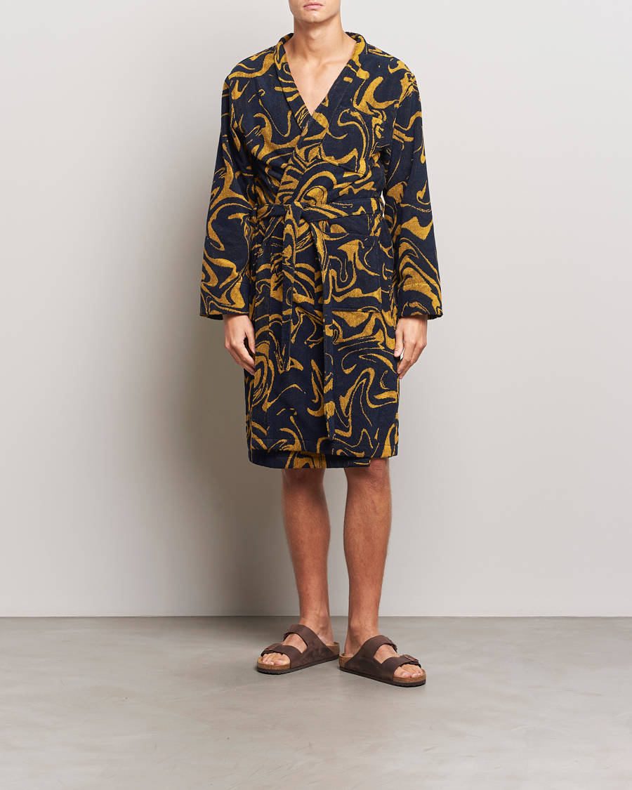 Uomini | Accappatoi & Pigiami | OAS | Marble Robe Black/Yellow