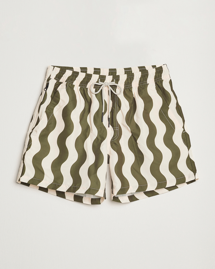 Uomini | Costumi da bagno | OAS | Forest Waver Swim Shorts Green/White