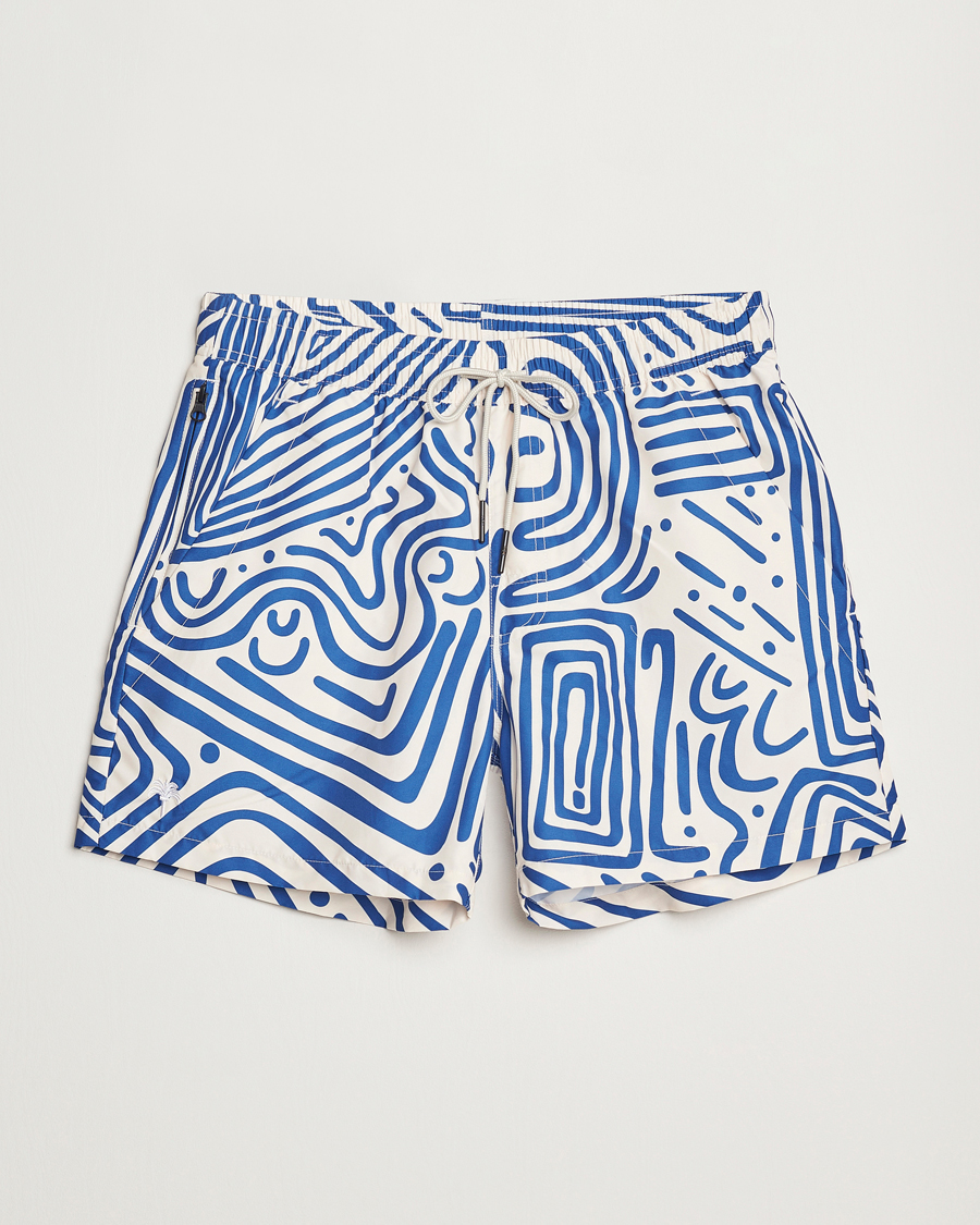 Uomini | Costumi da bagno | OAS | Eldovado Swim Shorts Blue/White