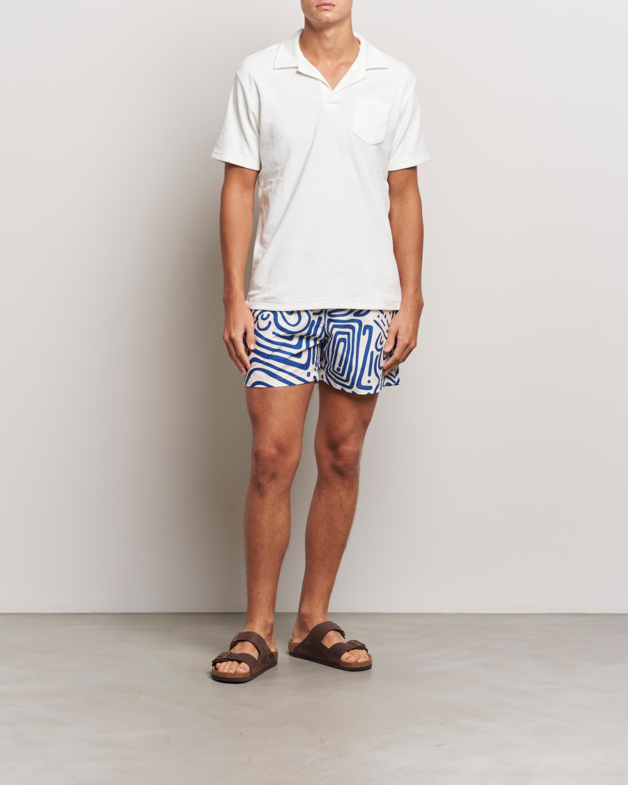 Uomini | Costumi da bagno | OAS | Eldovado Swim Shorts Blue/White