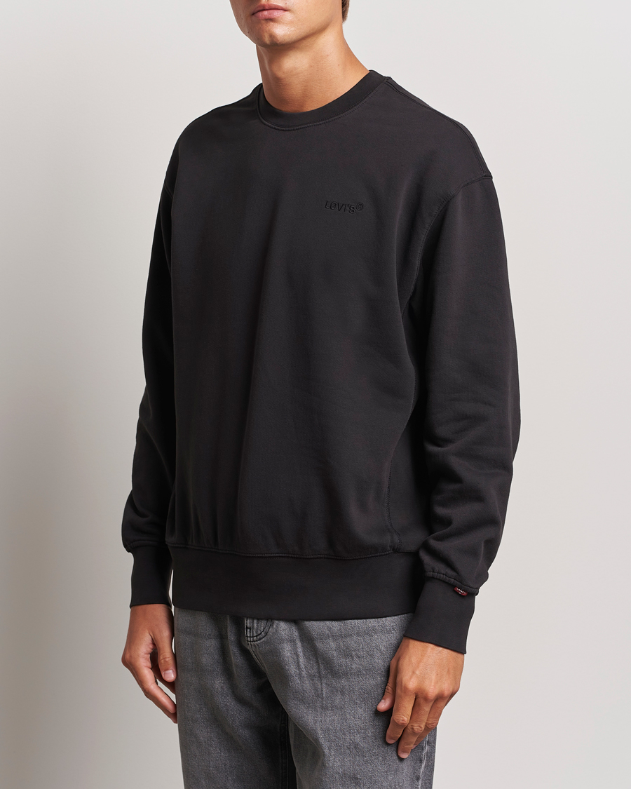 Uomini | Maglieria | Levi's | Garment Dyed Authentic Crew Neck Sweatshirt Black
