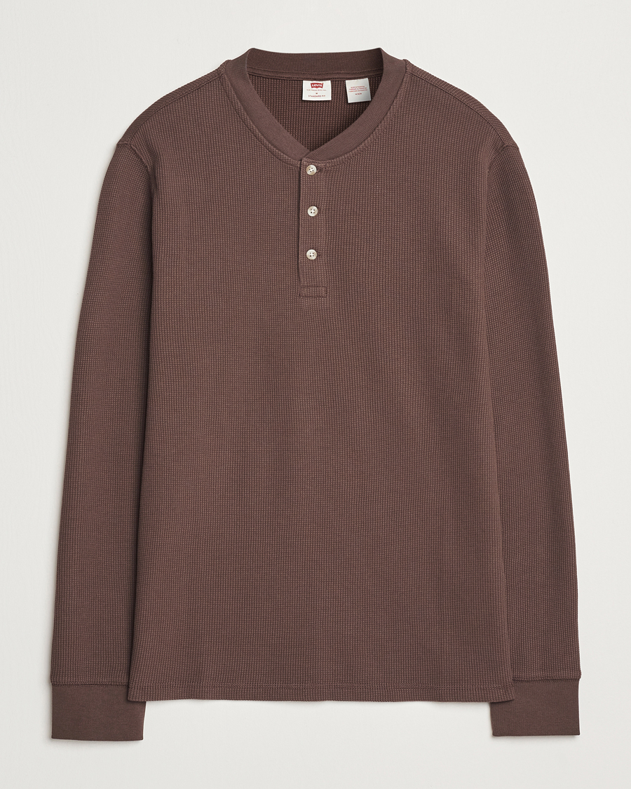 Uomini | Maglieria | Levi's | Thermal Henley Chocolate Brown
