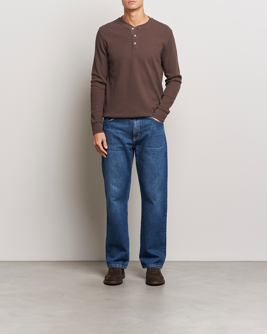 Uomini | Maglieria | Levi's | Thermal Henley Chocolate Brown