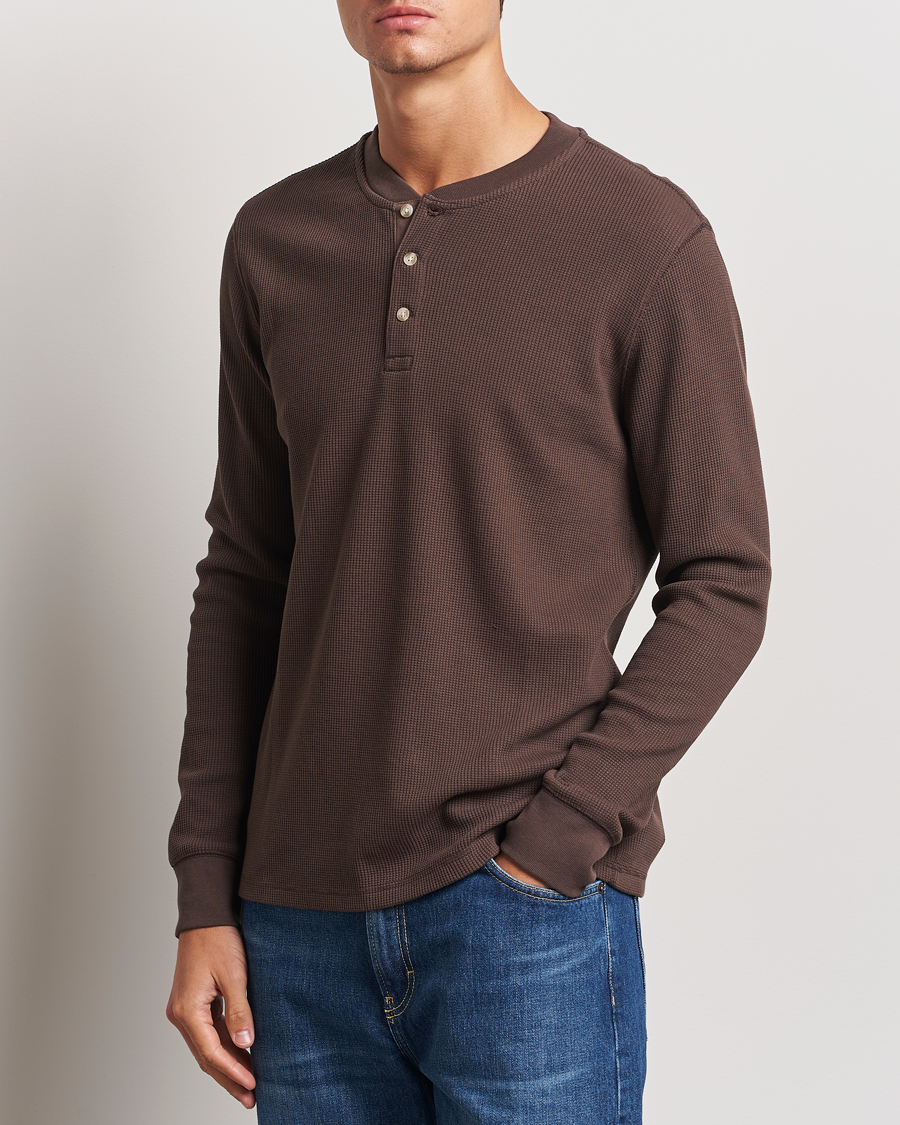 Uomini | Maglieria | Levi's | Thermal Henley Chocolate Brown