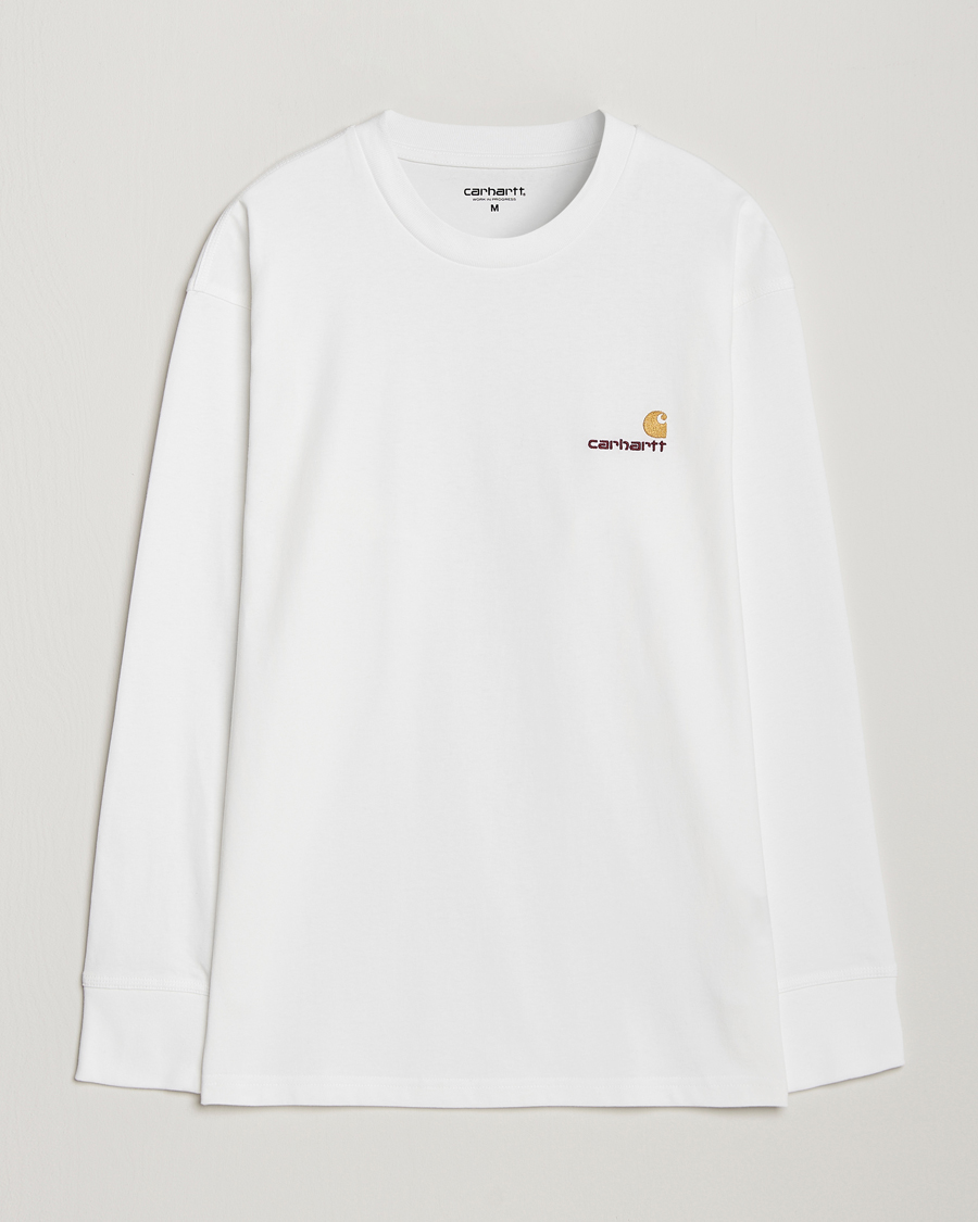 Uomini | T-shirt | Carhartt WIP | American Script Long Sleeve T-Shirt White
