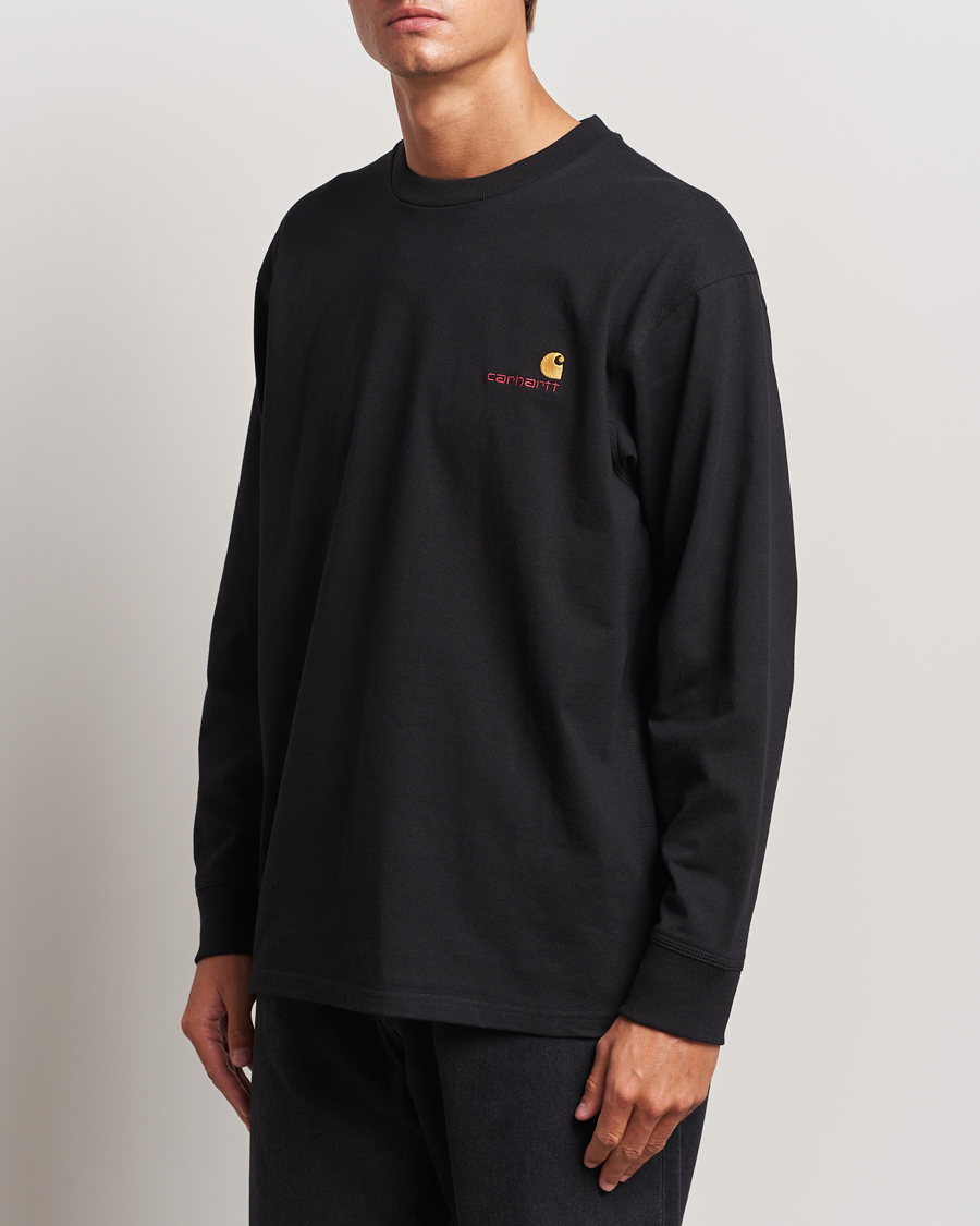 Uomini | T-shirt | Carhartt WIP | American Script Long Sleeve T-Shirt Black