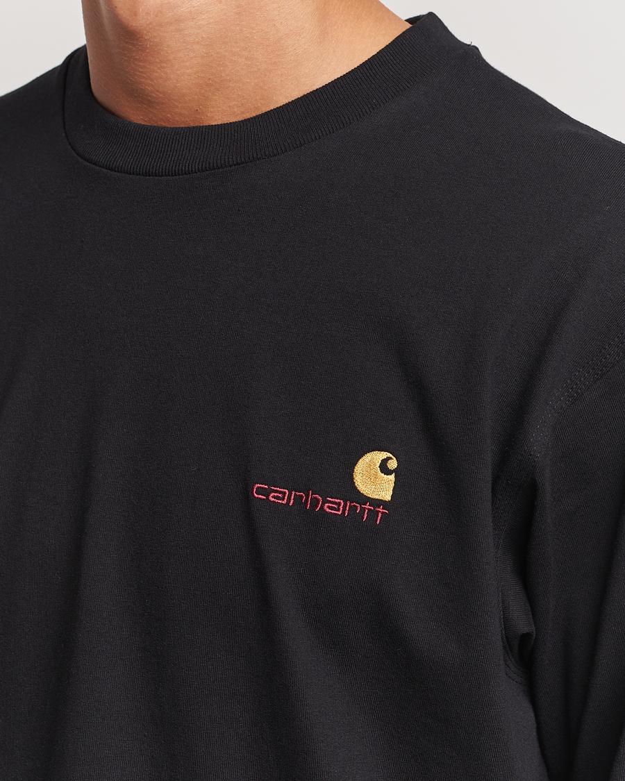 Uomini | T-shirt | Carhartt WIP | American Script Long Sleeve T-Shirt Black