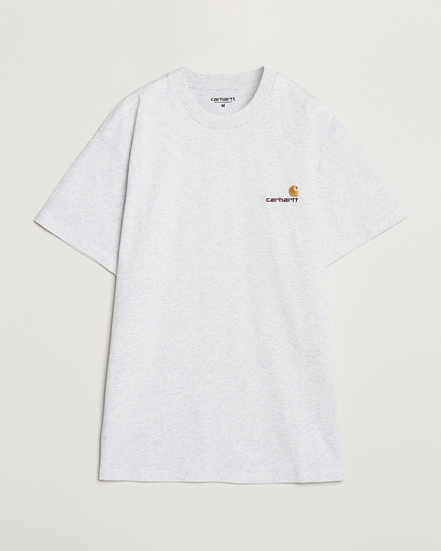 Uomini | T-shirt | Carhartt WIP | American Script Short Sleeve T-Shirt Ash Heather