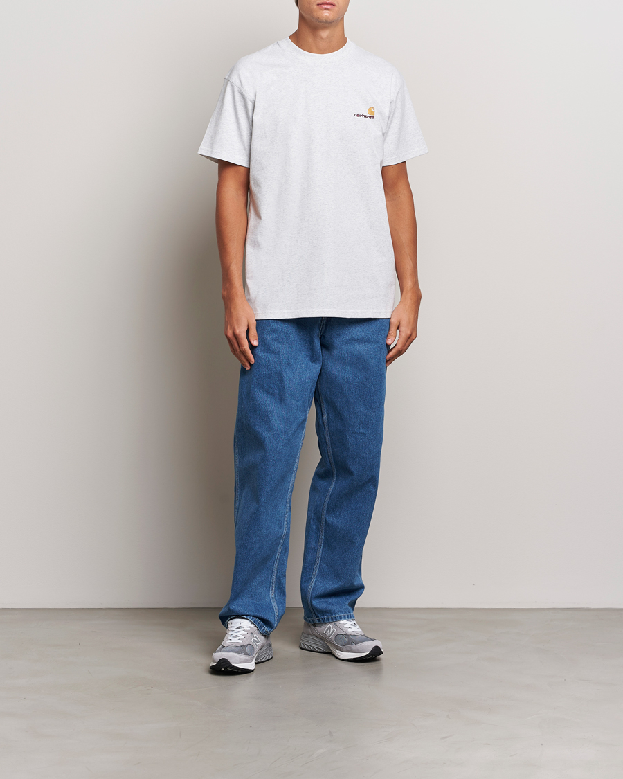 Uomini | T-shirt | Carhartt WIP | American Script Short Sleeve T-Shirt Ash Heather