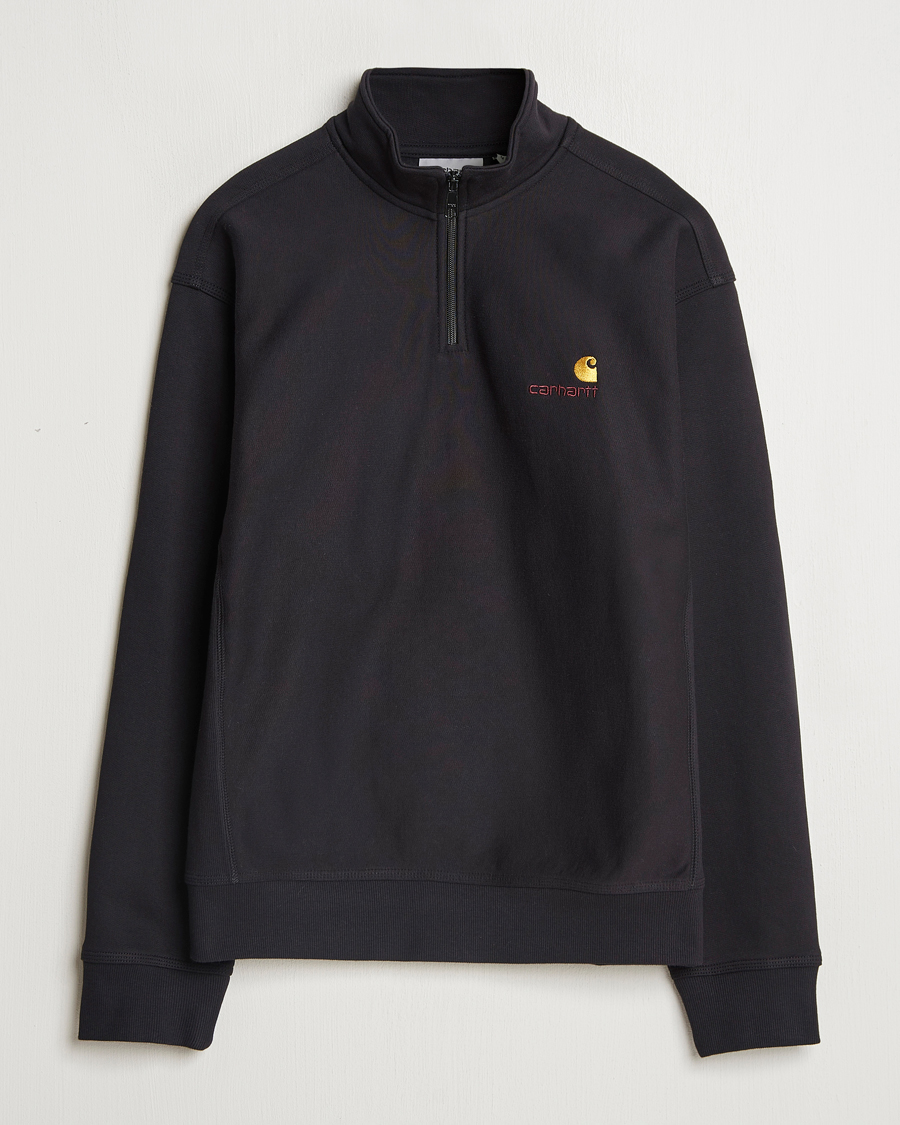 Uomini | Maglieria | Carhartt WIP | American Script Half Zip Sweatshirt Black