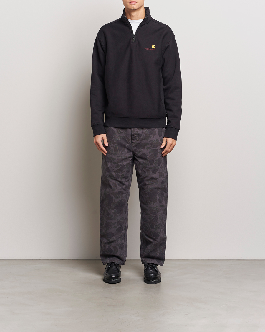 Uomini | Maglieria | Carhartt WIP | American Script Half Zip Sweatshirt Black