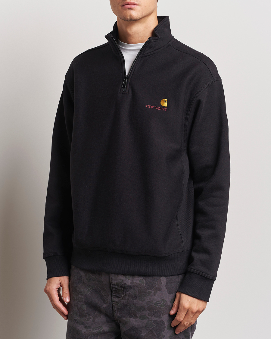 Uomini | Maglieria | Carhartt WIP | American Script Half Zip Sweatshirt Black