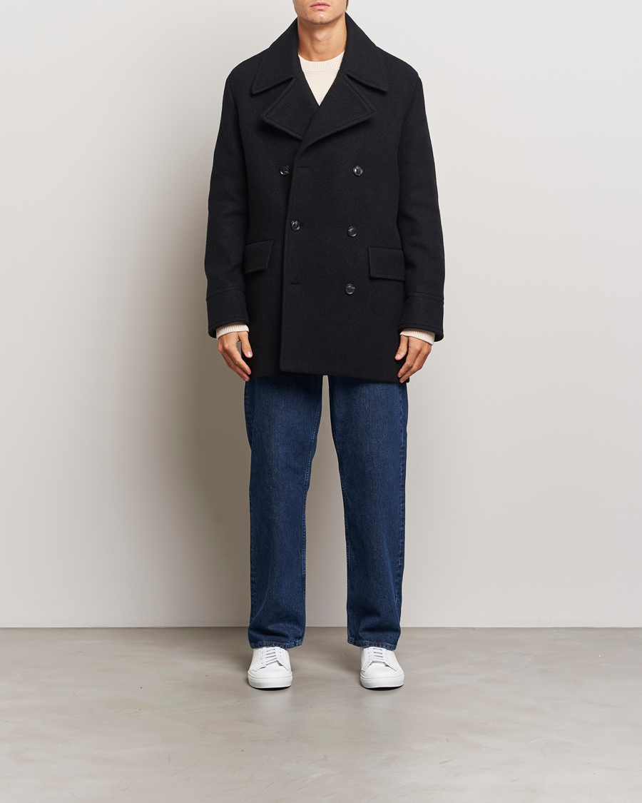 Uomini | Giacche | J.Lindeberg | Arno Double Breasted Coat Black