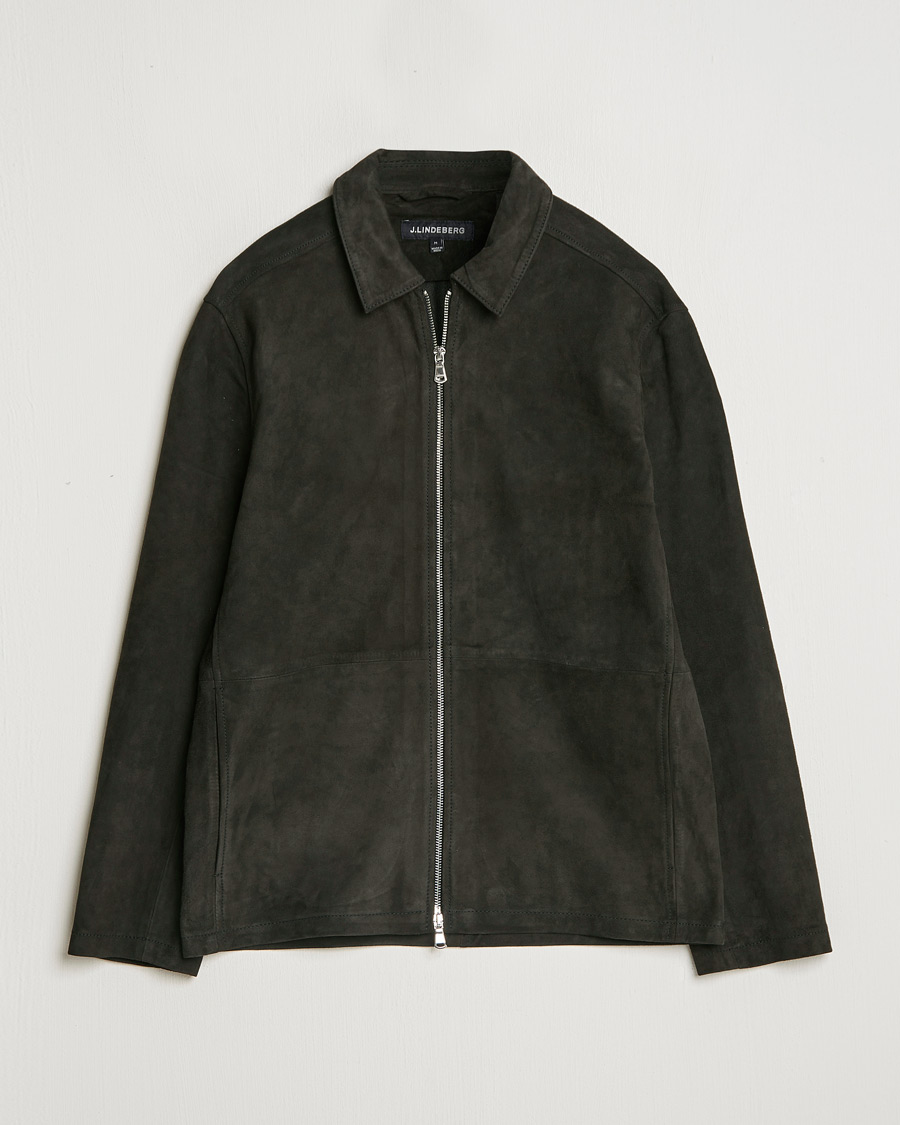 Uomini | Giacche | J.Lindeberg | Jonah Suede Overshirt Washed Black