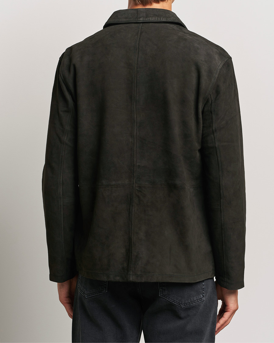 Uomini | Giacche | J.Lindeberg | Jonah Suede Overshirt Washed Black