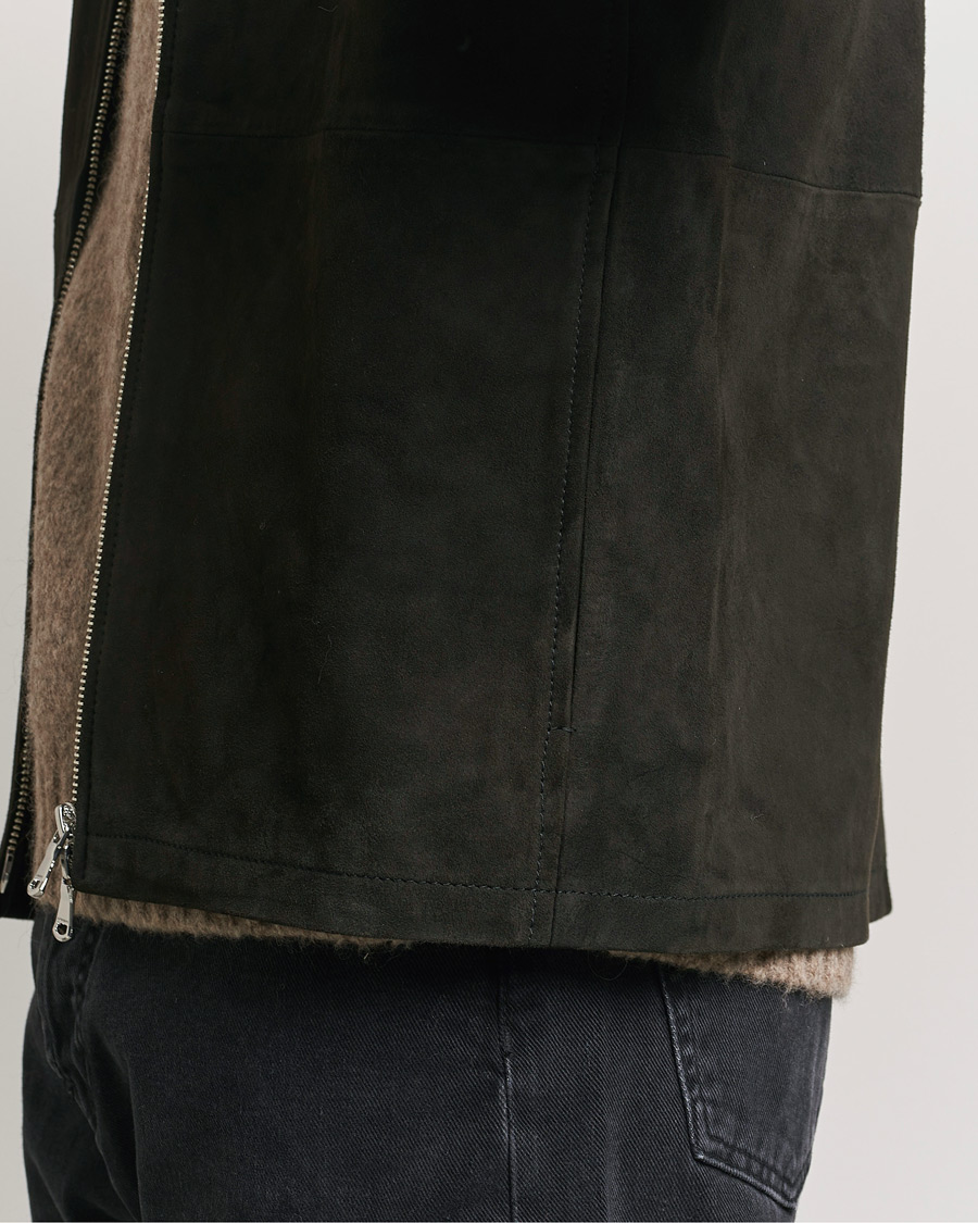 Uomini | Giacche | J.Lindeberg | Jonah Suede Overshirt Washed Black